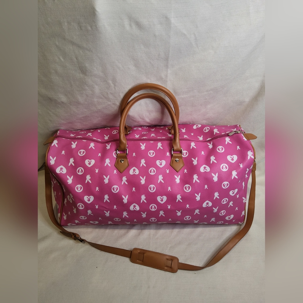 Vintage y2k playboy bunny monogram duffle bag travel bag luggage carry all